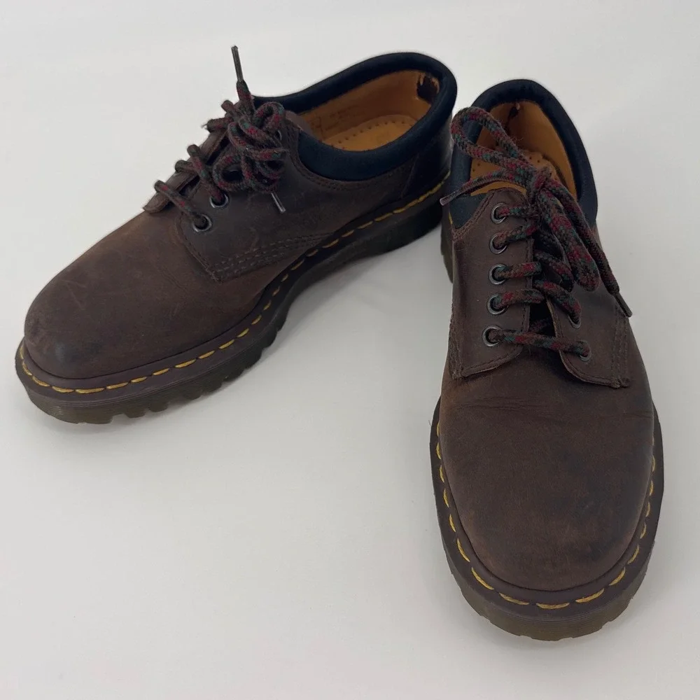 Dr. Martens 8053 Mens Oxford 8 Brown Leather Padded Collar Lug Sole
